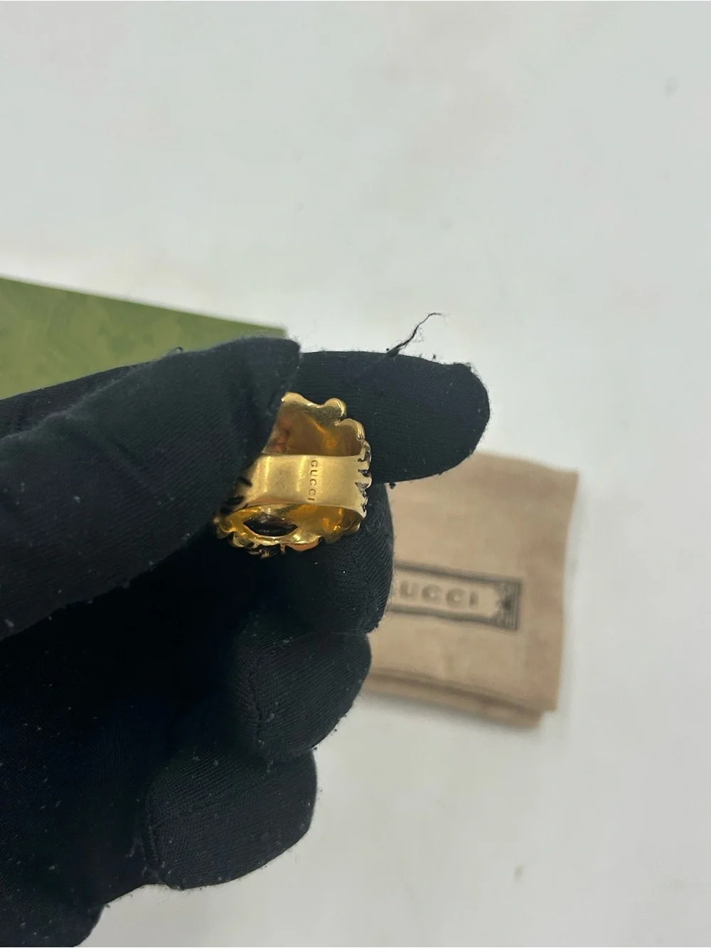 Authentic Unisex Gucci Lionhead motif ring size 8.5 made in Italy